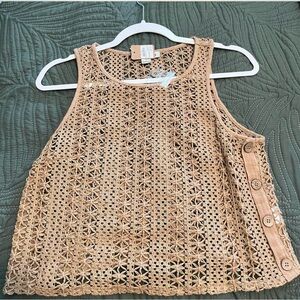 Women's Crochet Tan Top